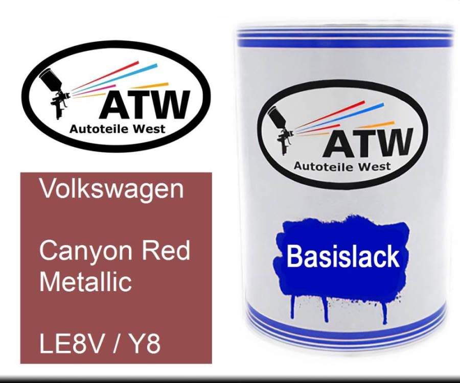 Volkswagen, Canyon Red Metallic, LE8V / Y8: 500ml Lackdose, von ATW Autoteile West.